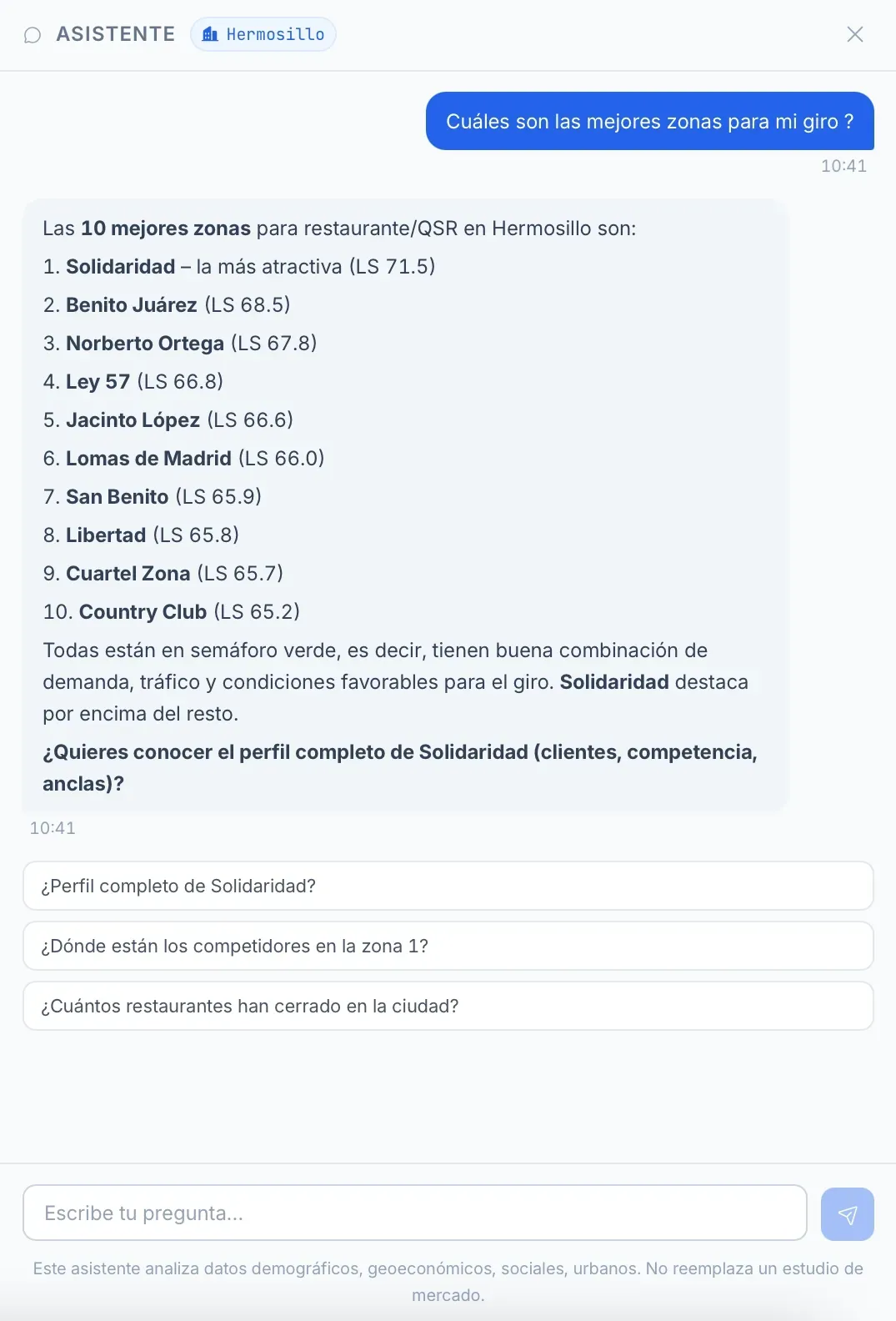 Asistente de Mercado